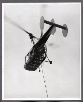 Kaman Htk - 1 Helicopter 1958 Large Vintage Photo Us Navy