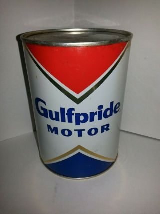 Vintage Gulf Motor Oil Can Gas Station Advertising Full Composite Fiber
