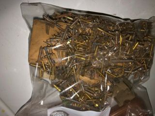 VINTAGE 4 1/2 LB BAG OF ASSORTED BRASS AND STEEL SLOTTED SCREWS AND BRADS NOS 2