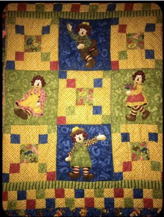 Vintage Rare Raggedy Ann & Andy Collectible Quilt Blanket