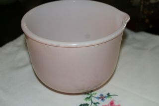 Vintage Mid Century Glasbake For Sunbeam Mixer Bowl Pink Milk Glass Pour Spout