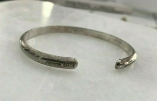 Vintage Colonial Williamsburg Cw Sterling Silver 925 Hand Wrought Cuff Bracelet