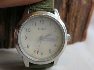 Vintage Timex Nurse Quartz Watch Military Strap Ba1