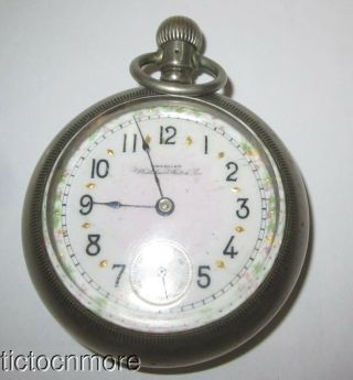Antique American Waltham Grade No 3 Fancy Painted Dial 18s Pocket Watch D.  1892