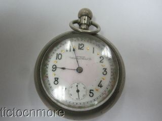 ANTIQUE AMERICAN WALTHAM GRADE No 3 FANCY PAINTED DIAL 18s POCKET WATCH d.  1892 2