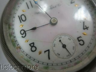 ANTIQUE AMERICAN WALTHAM GRADE No 3 FANCY PAINTED DIAL 18s POCKET WATCH d.  1892 4