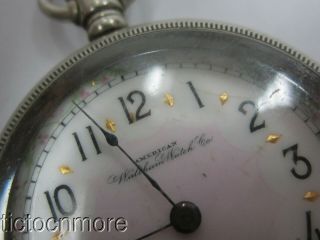 ANTIQUE AMERICAN WALTHAM GRADE No 3 FANCY PAINTED DIAL 18s POCKET WATCH d.  1892 5