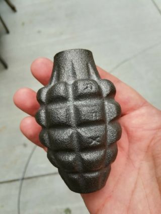 Vintage US Military Practice RFX Pineapple Hand Grenade Cast Iron shell body 5