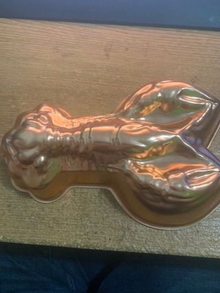 Vintage Copper Lined Cake Pan/jello Mold Lobster