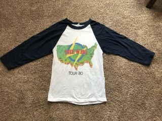 Vintage 1980 The Who Tour 80 Us Concert Baseball T Shirt Jersey Small