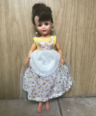 Vintage 1950s Uneeda Tiny Teen Suzette Doll,  Brunette W/ Clothes