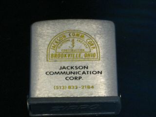 Vintage Zippo Tape Measure Jackson Communication Corp Brookville Ohio Oh
