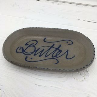 Vintage 1993 Rowe Pottery Salt Glazed Butter Dish Tray