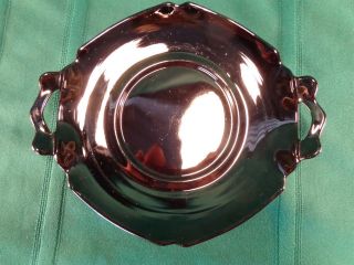 Vintage Black Mt.  Pleasant 7 " Square Handled Plate L.  E.  Smith Depression Glass
