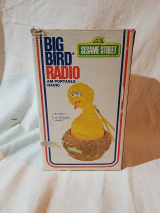 1976 Sesame Street Big Bird Am Portable Radio Vintage