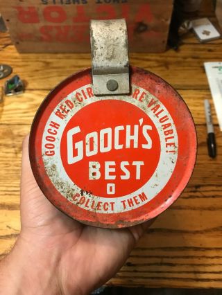 Rare Vintage Gooch’s Best Feed Store Scoop Sign Old Store Display Farm Seed Sign