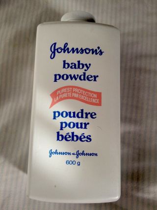 Vintage Johnson’s Baby Powder Empty Plastic Container Embossed Back 600g Vgc