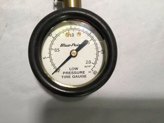 Vintage Blue Point Analog Dial Low Pressure Tire Gauge 0 - 30 Psi