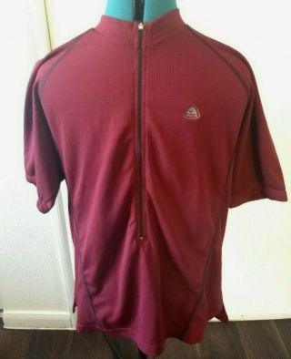 Vtg 90s Nike Dri Fit Acg Cycling Shirt Red Black 3/4 Zip Bike Jersey Sz L