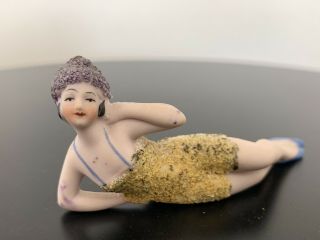 Vintage 1920 Bisque Bathing Beauty Flapper Deco Figurine Made In Germany