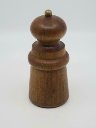 Vtg Cole & Mason Danish Mod Style Wood Wooden Pepper Mill Grinder Mcm Teak?