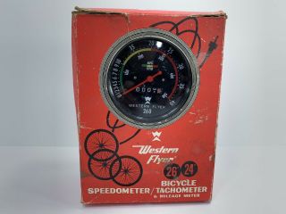 Vintage Western Flyer 260 Bicycle Speedometer Tachometer Box Nos