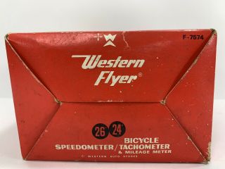 Vintage WESTERN FLYER 260 Bicycle Speedometer Tachometer BOX NOS 4