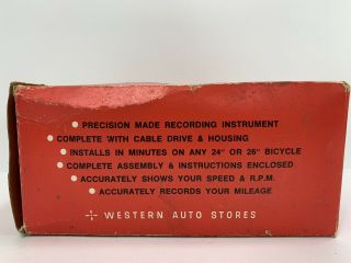 Vintage WESTERN FLYER 260 Bicycle Speedometer Tachometer BOX NOS 5