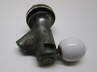 Vintage Stoneware Crock Jug Spout Valve Spigot Faucet Tap With Porcelain Knob