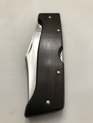 Vintage Imperial Made In Usa Jumbo Wood Wildcat Skinner Lockback Knife