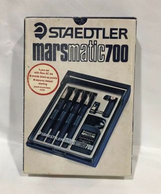 Vintage Staedtler Marsmatic 700 Refillable Drafting Technical Pen Set