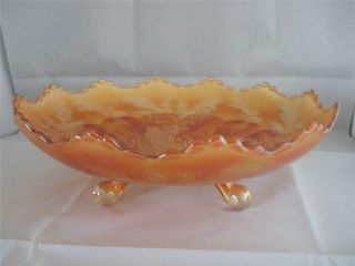 Vintage Fenton Carnival Glass Marigold Bowl - Stag & Holly - Outstanding Color