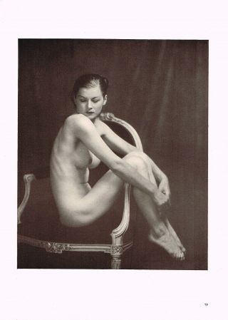 Vintage Alfred Cheney Johnston Female Nude Lady On Chair Photo Litho 2
