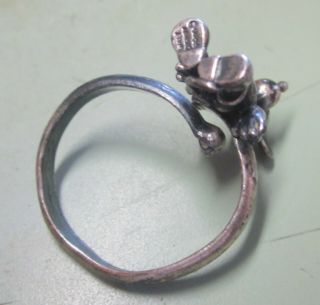 Vintage Mickey Mouse Sterling silver Ring Adjustable Size Disney Box. 3
