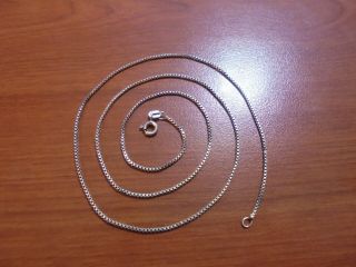 Vtg Sterling Silver Box Chain Necklace 18 1/8 " Long 2.  4 Grams Italy