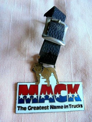Vintage Mack The Greatest Name In Trucks Patriotic Enamel Advertising Watch Fob