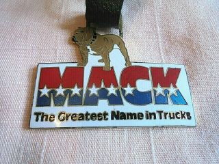 Vintage Mack The Greatest Name in Trucks Patriotic Enamel Advertising Watch Fob 2