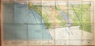 Vtg Wwii 1943 Sectional Aeronautical Chart Map San Diego Q2 Colorful Extra Long