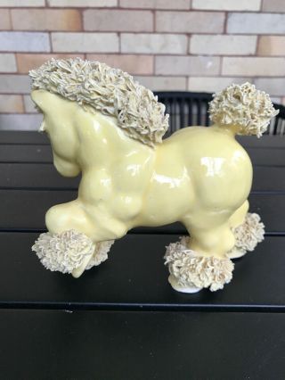 Vtg Yellow Kreiss Spaghetti Horse Ceramic Japan Figurine 2
