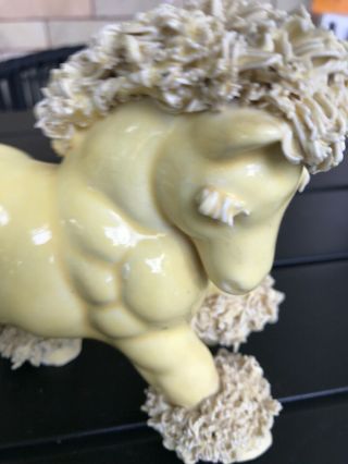 Vtg Yellow Kreiss Spaghetti Horse Ceramic Japan Figurine 3