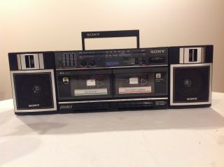 Sony Cfs - W360 Stereo Boombox Double Dual Cassette Dubbing Radio Vintage 1980s