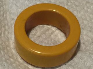 Butterscotch Bakelite Ring - Thick Chunky Band - - Size 5 3/4 - - - - Vintage