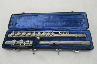 Bundy Selmer Usa Bundy Ii Vintage Student Flute Sn 637223 W/ Case