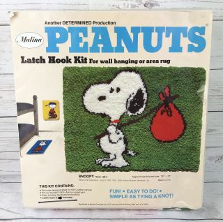 Vintage Latch Hook Kit Peanuts Snoopy On The Road Malina Hook