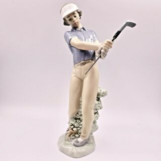Nao By Lladro Fore Golfer 451 Figurine 10 " Porcelain Spain 1985 Vintage