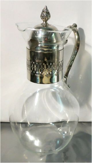 Vintage 1.  2l Tea Coffee Pot With Silver Plated Handle From A Carafe Warmer Set