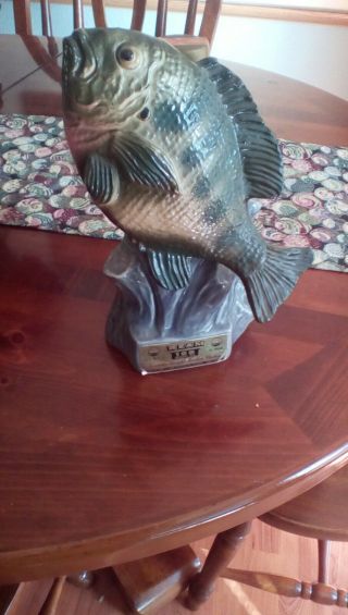 Vintage Jim Beam Decanter Bottle Fish National Fresh Water Fishing Hall Of Fame