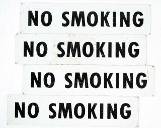 4 - Vintage No Smoking Metal Sign 17 " X 4 "