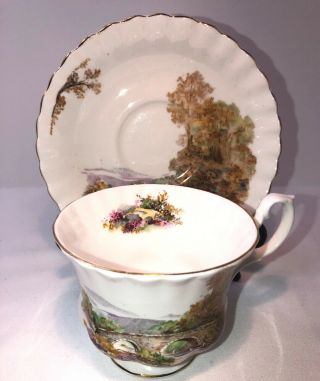 Vintage Royal Albert China Footed Tea Cup And Saucer