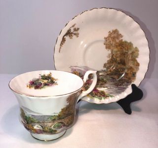 Vintage Royal Albert China Footed Tea Cup and Saucer 2